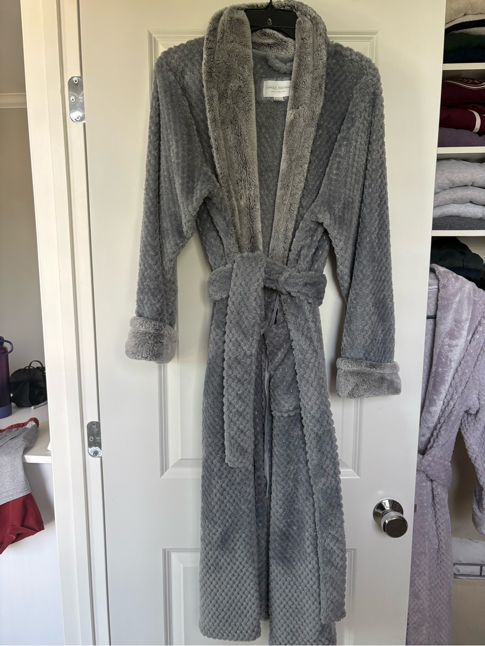 Midnight by Carole Hochman Plush Gray Long Robe